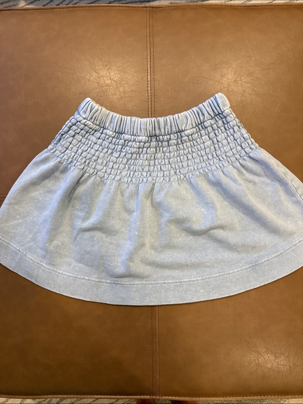 aerie Light Blue Smocked Circle Mini Skirt